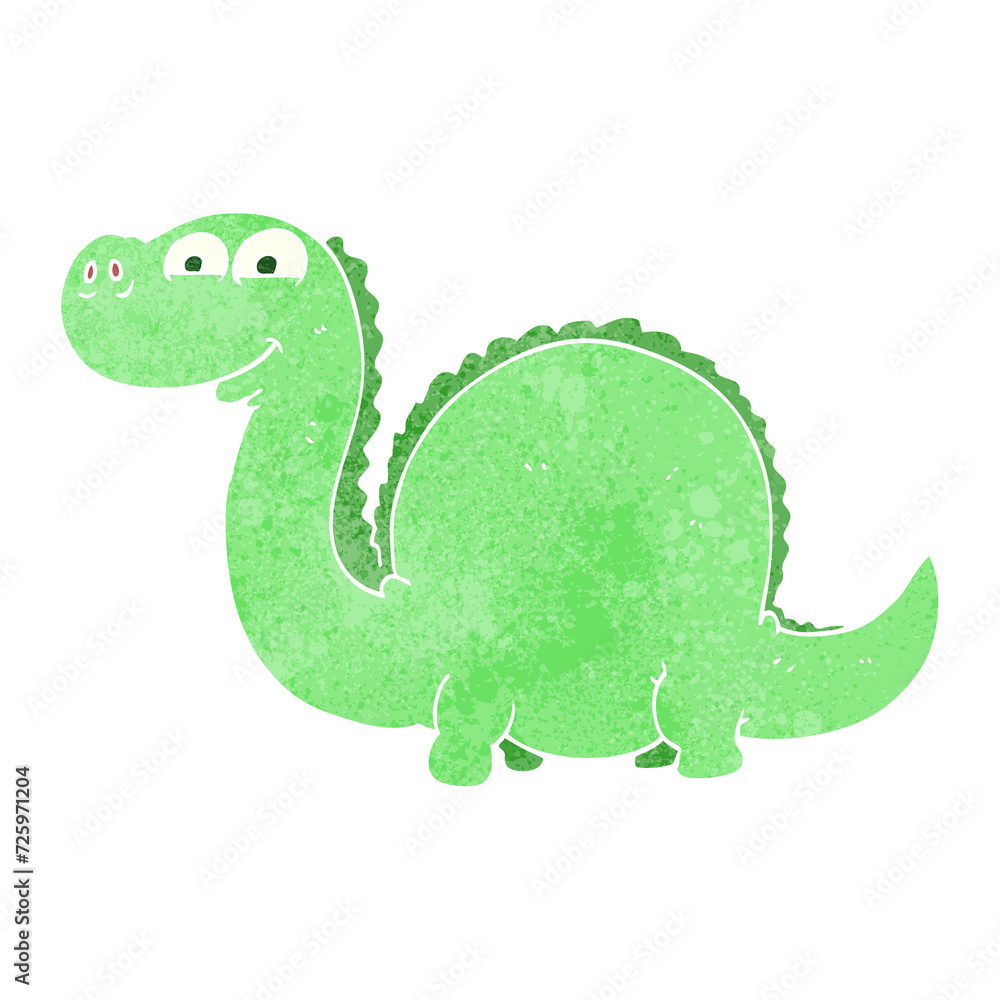 Naklejka premium retro cartoon dinosaur