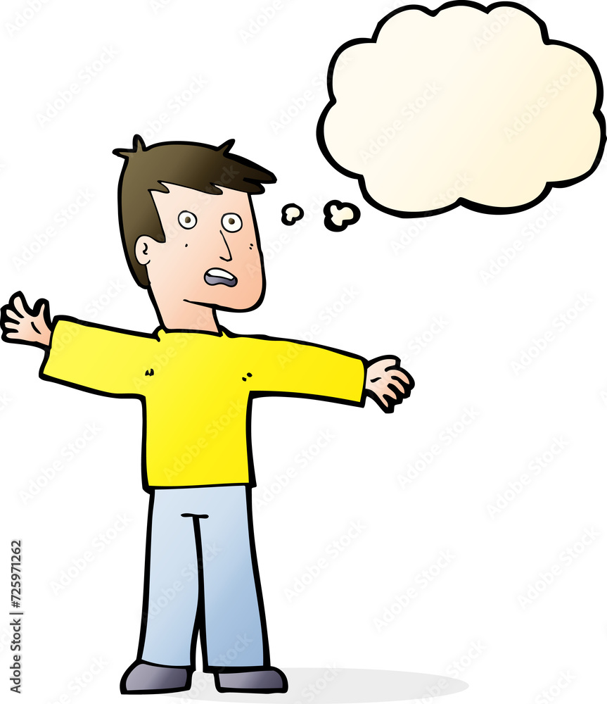 cartoon surprised man with thought bubble cartoon surprised man with thought bubble