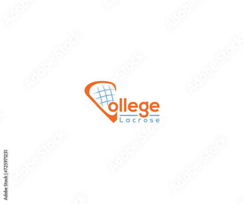 College lacrosse logo design vector