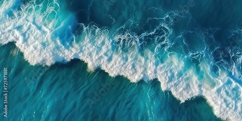 minimalistic design Aerial view of the ocean water surface and waves