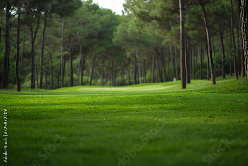 Lush Green Golf Course Surrounded by Trees