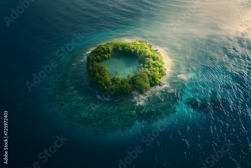 Small Island Amidst the Vast Ocean