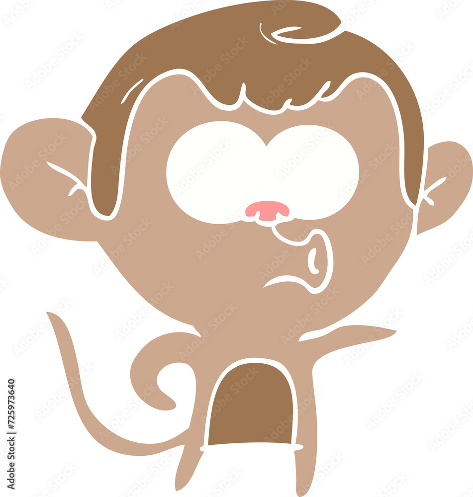 flat color style cartoon pointing monkey flat color style cartoon pointing monkey
