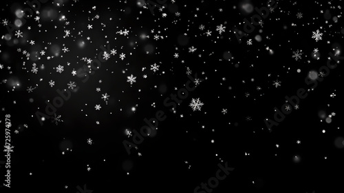 Snowflakes are falling against a black background, heavy snow , flying rain ,  overlay effect for compositions , isolated   © YOUCEF