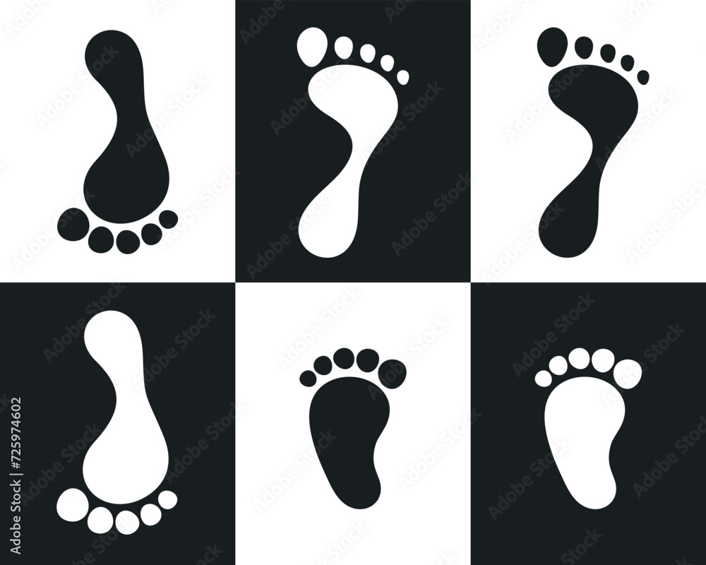 Footprint silhouette. Isolated footprint on white background Footprint silhouette. Isolated footprint on white background