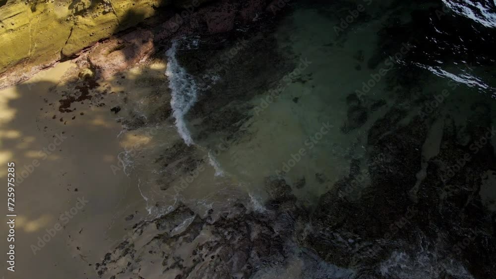 Cinematic aerial shot of Ryugukutsu Sea Cave in Izu peninsula in Shizuoka prefecture, Japan Cinematic aerial shot of Ryugukutsu Sea Cave in Izu peninsula in Shizuoka prefecture, Japan