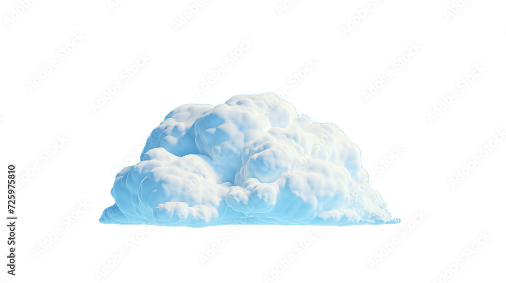 Fototapeta premium Blue Fluffy Cloud Illustration on a Transparent Background