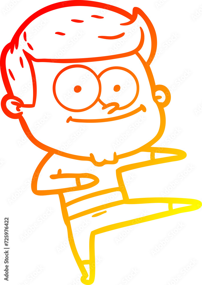 warm gradient line drawing cartoon happy man dancing warm gradient line drawing cartoon happy man dancing