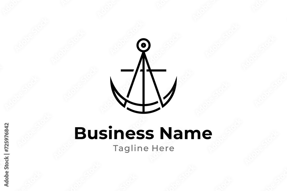 anchor logo in simple flat design style anchor logo in simple flat design style