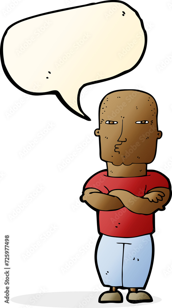 cartoon tough guy with speech bubble cartoon tough guy with speech bubble