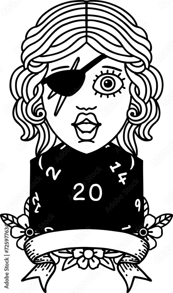human rogue with natural 20 dice roll illustration human rogue with natural 20 dice roll illustration