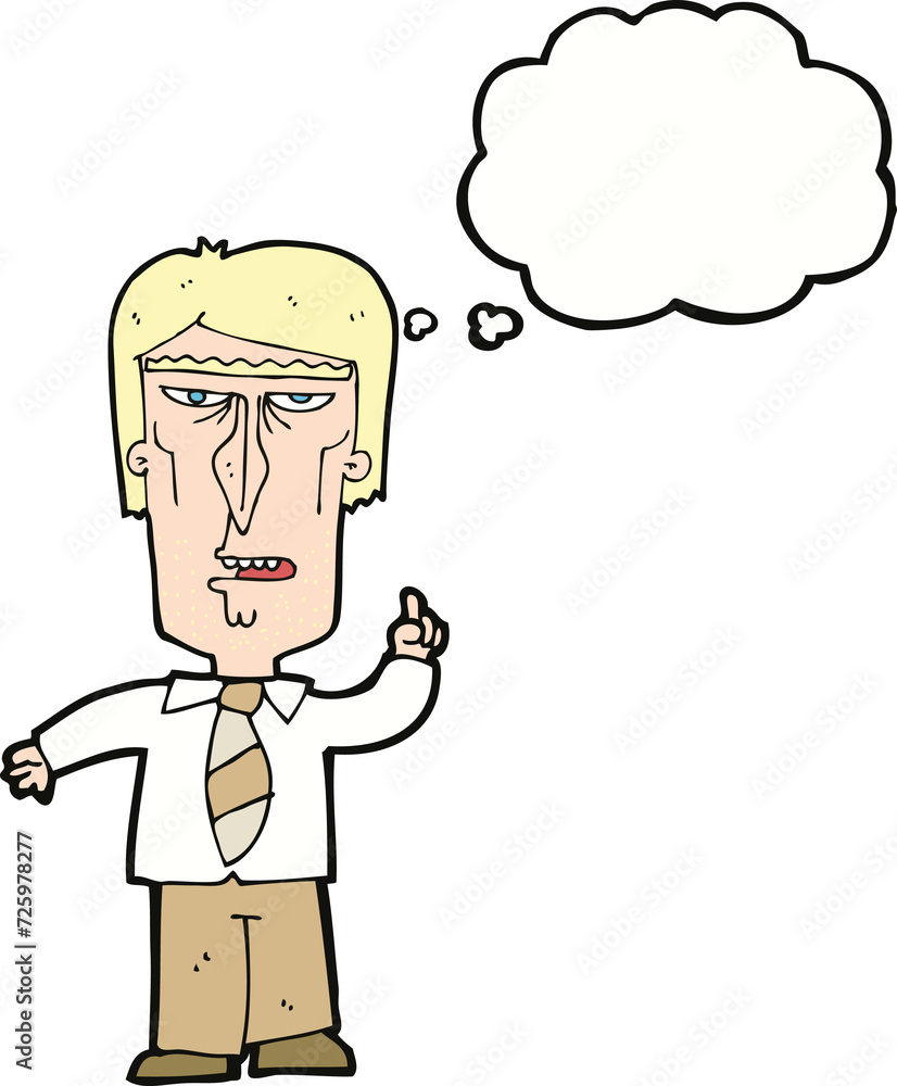 cartoon grumpy boss with thought bubble cartoon grumpy boss with thought bubble