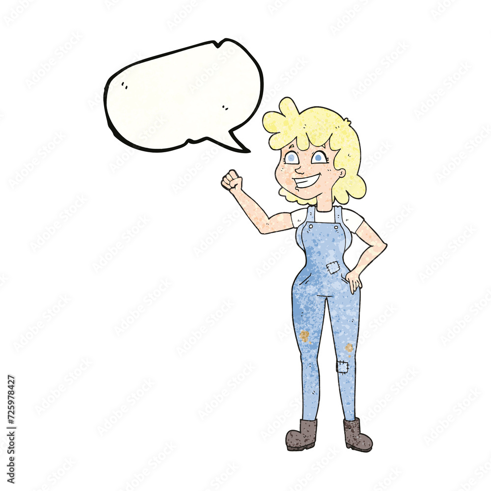 speech bubble textured cartoon determined woman clenching fist speech bubble textured cartoon determined woman clenching fist