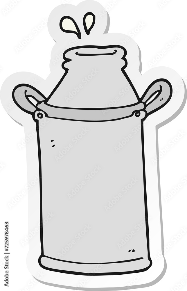 Obraz premium sticker of a cartoon milk barrel