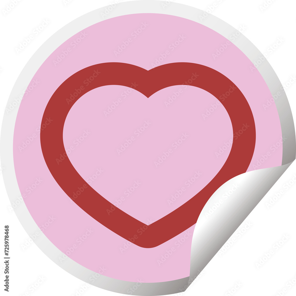 heart symbol graphic circular sticker