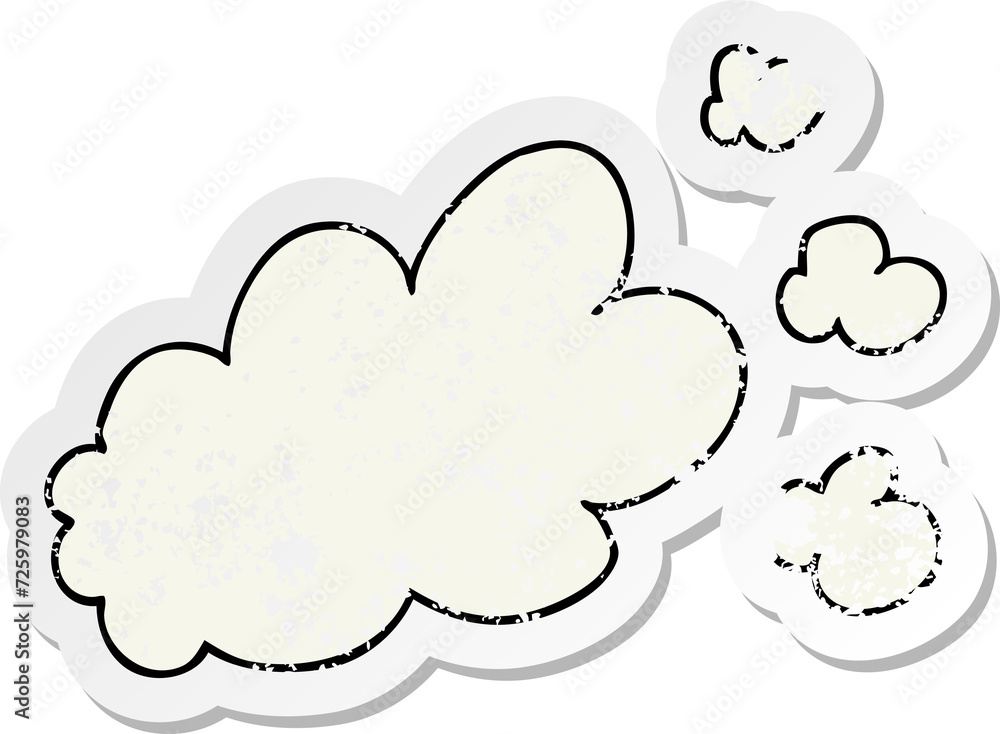 distressed sticker of a cartoon puff of smoke distressed sticker of a cartoon puff of smoke