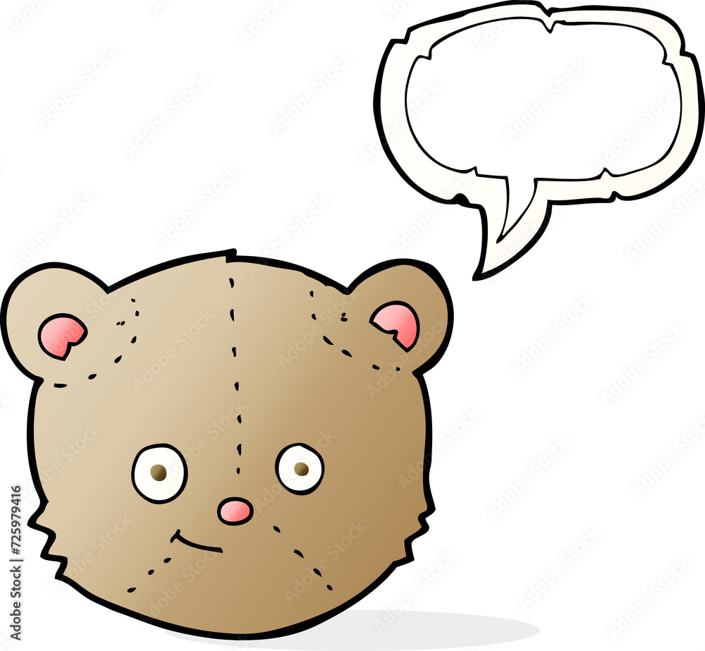 cartoon teddy bear head with speech bubble cartoon teddy bear head with speech bubble