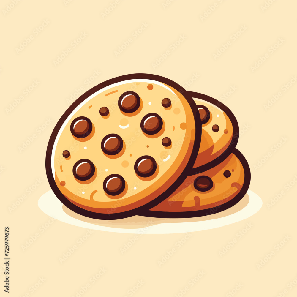 Fototapeta premium Chocolate Chip Cookies Illustration