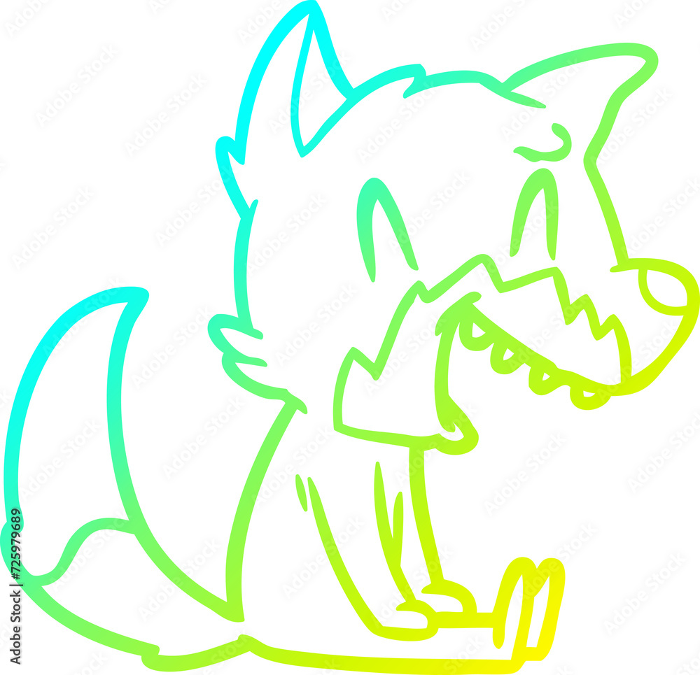 cold gradient line drawing laughing fox cartoon cold gradient line drawing laughing fox cartoon