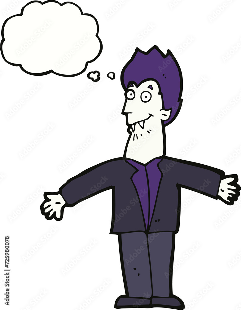cartoon vampire man with thought bubble cartoon vampire man with thought bubble