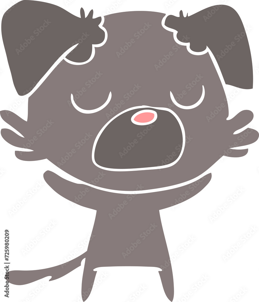 Fototapeta premium flat color style cartoon dog