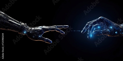 minimalistic design robot hand shake with human