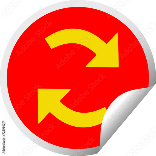 Free Download circular peeling sticker cartoon recycling arrows - GFXLoad