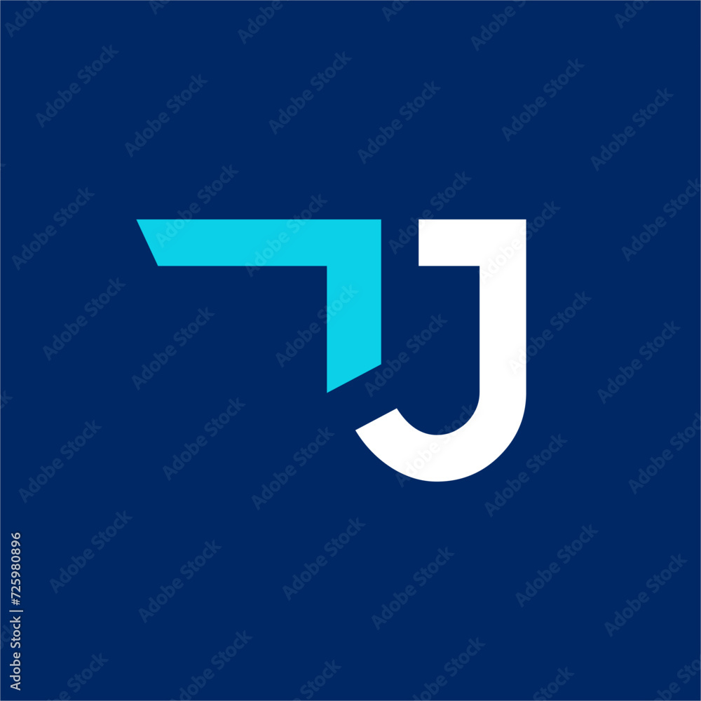 Simple modern letter T J logo design. Simple modern letter T J logo design.