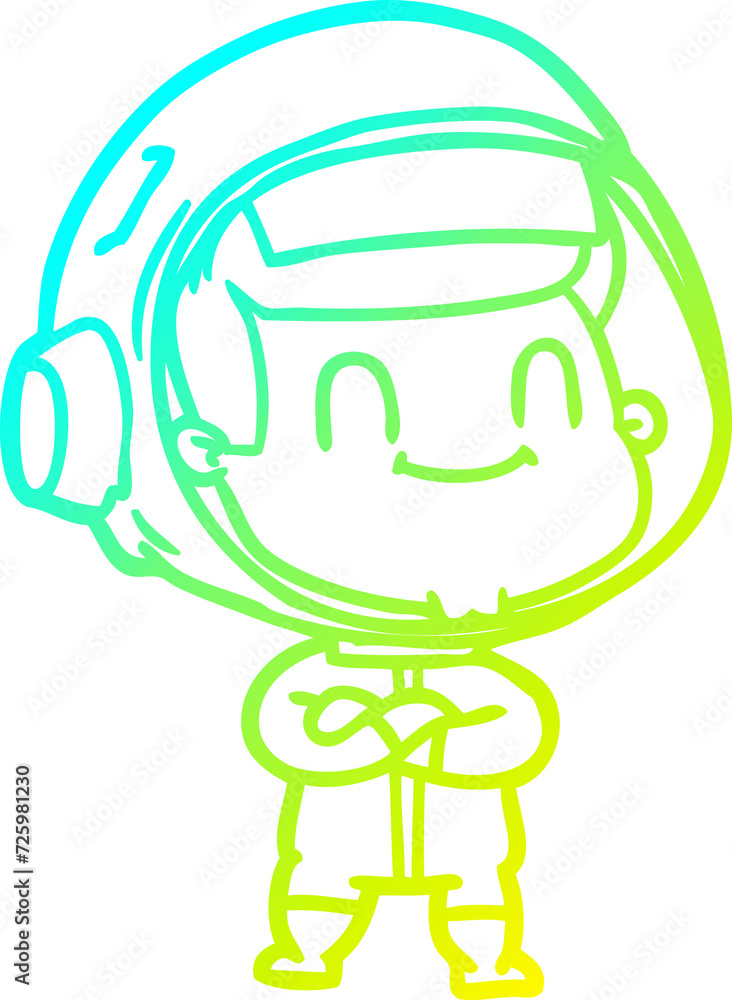 cold gradient line drawing happy cartoon astronaut man cold gradient line drawing happy cartoon astronaut man