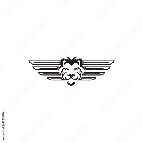  lion king logo. vector drawing graceful and graceful king of beasts lion ,lion with swing
