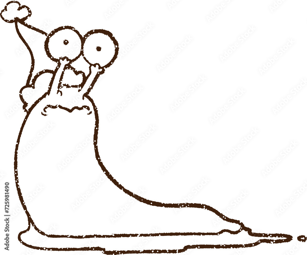 Festive Slug Charcoal Drawing