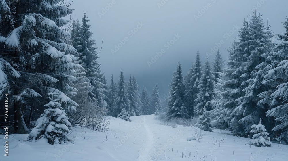 Winter forest in the Carpathians Winter forest in the Carpathians