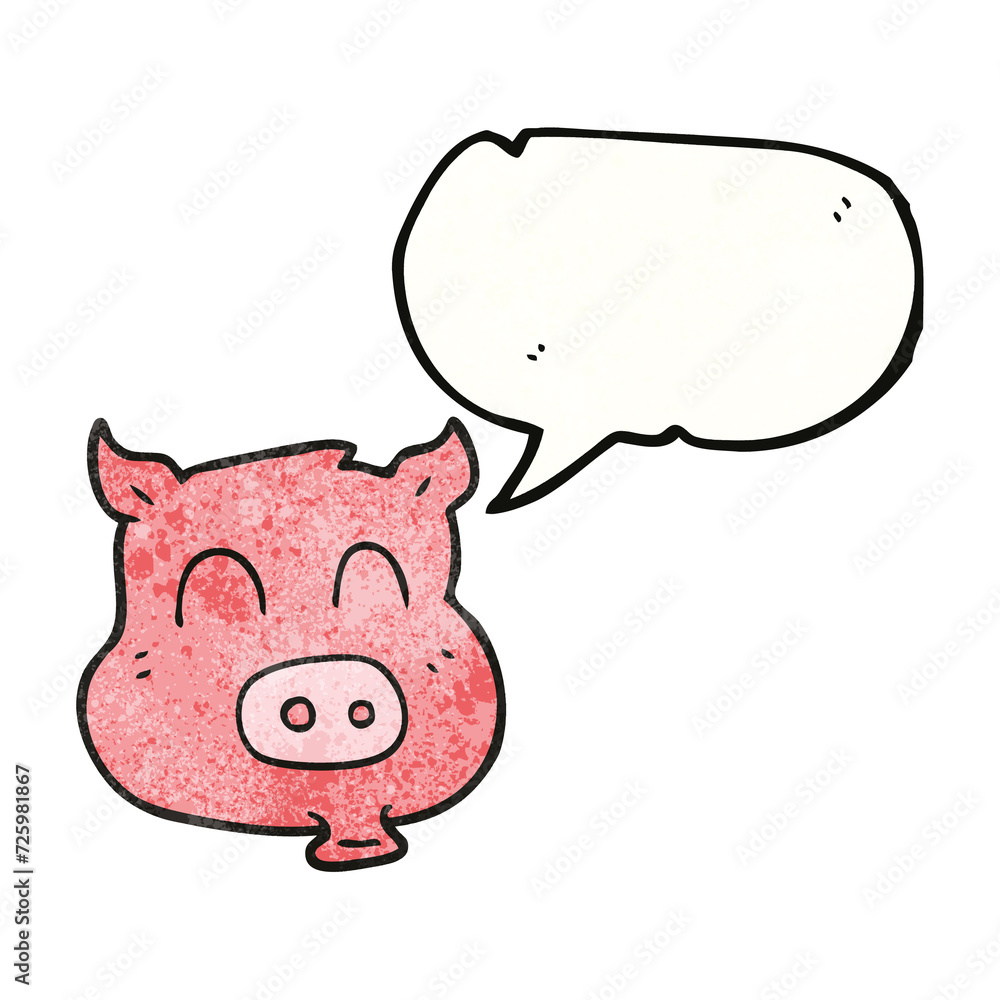 speech bubble textured cartoon pig speech bubble textured cartoon pig