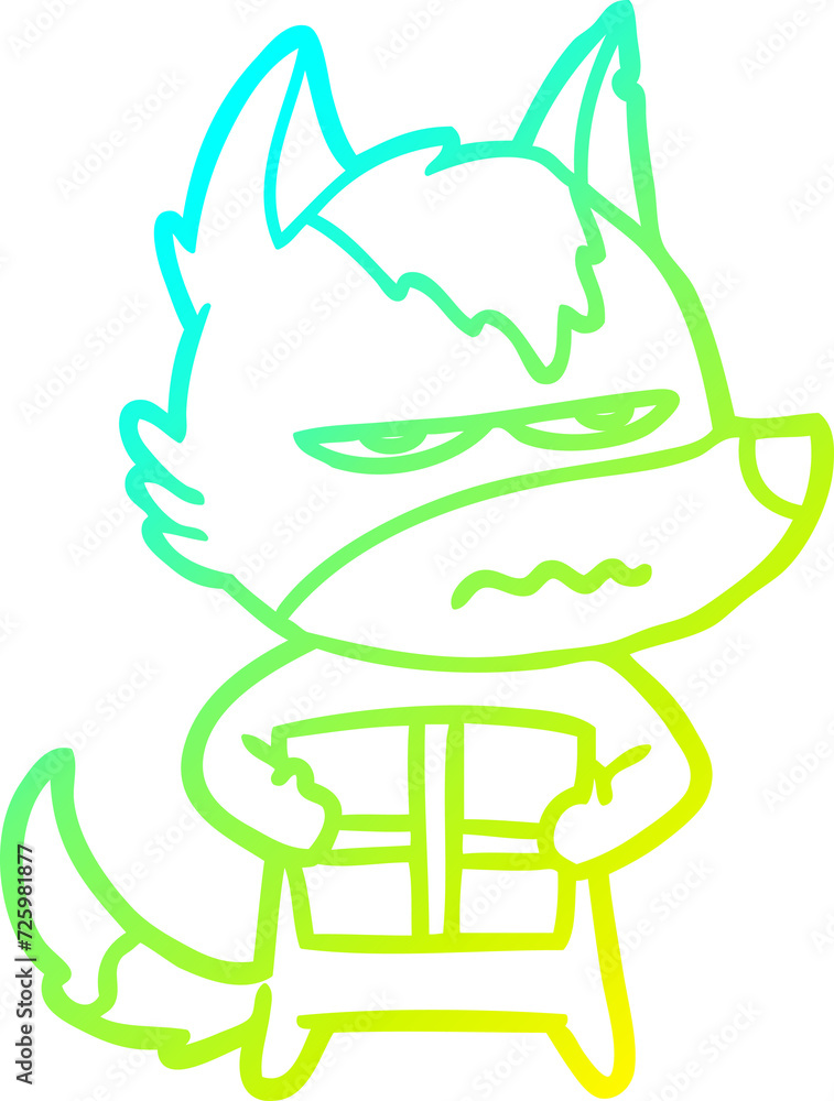 cold gradient line drawing cartoon annoyed wolf cold gradient line drawing cartoon annoyed wolf