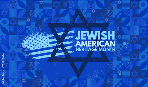 Jewish American Heritage Month. Poster, card, banner and background