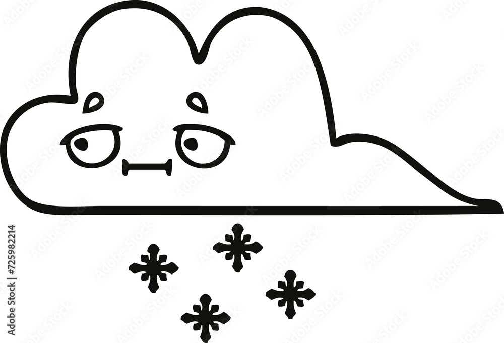 line drawing cartoon storm snow cloud line drawing cartoon storm snow cloud