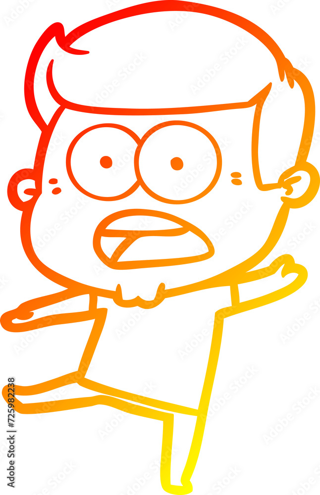 warm gradient line drawing cartoon shocked man warm gradient line drawing cartoon shocked man