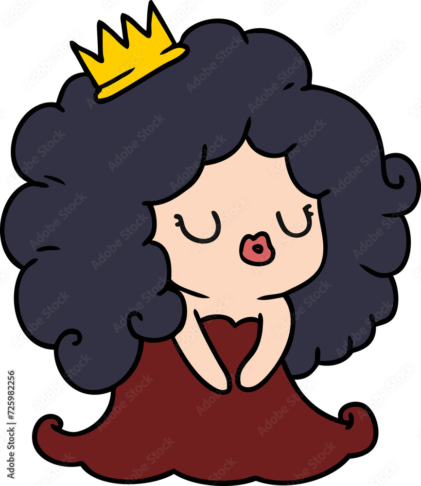 cartoon of cute kawaii girl cartoon of cute kawaii girl