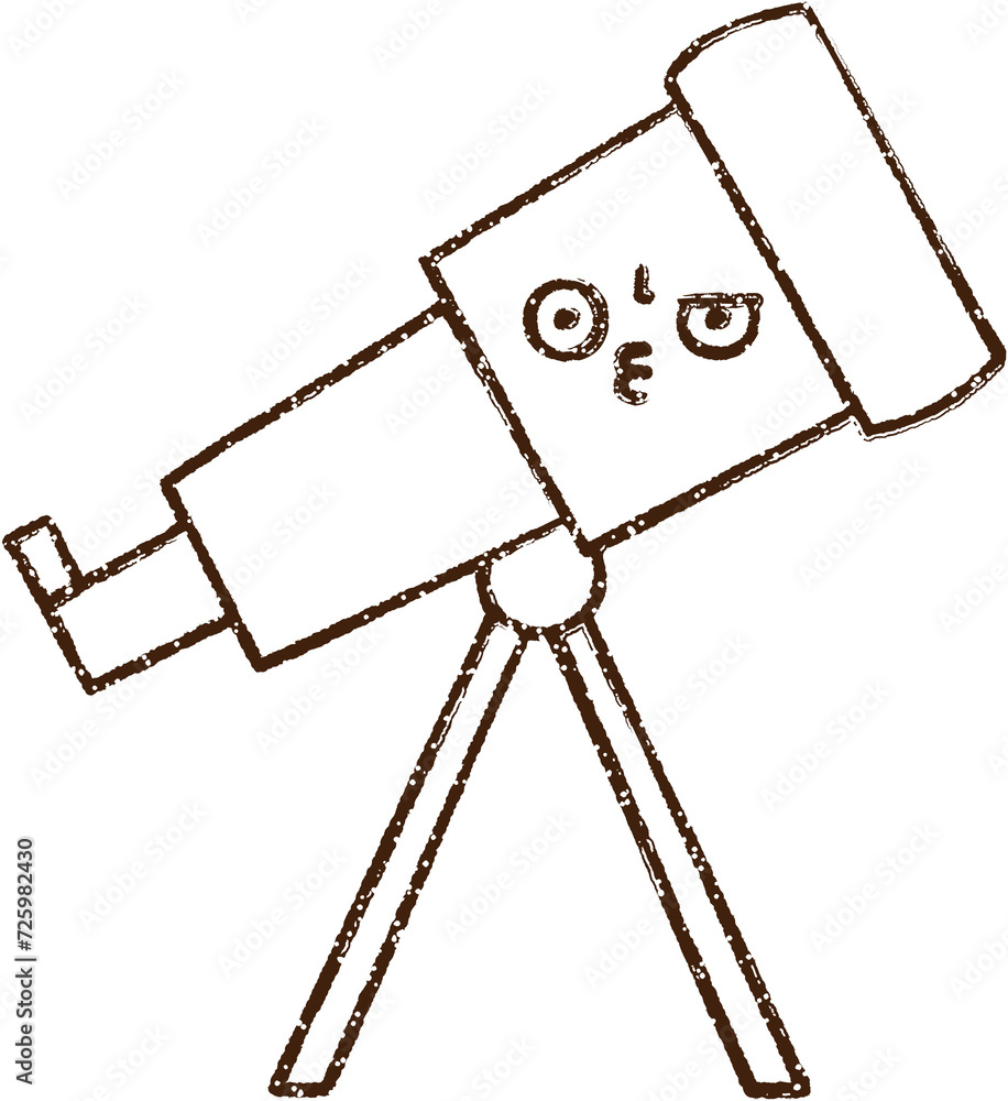 Telescope Charcoal Drawing Telescope Charcoal Drawing