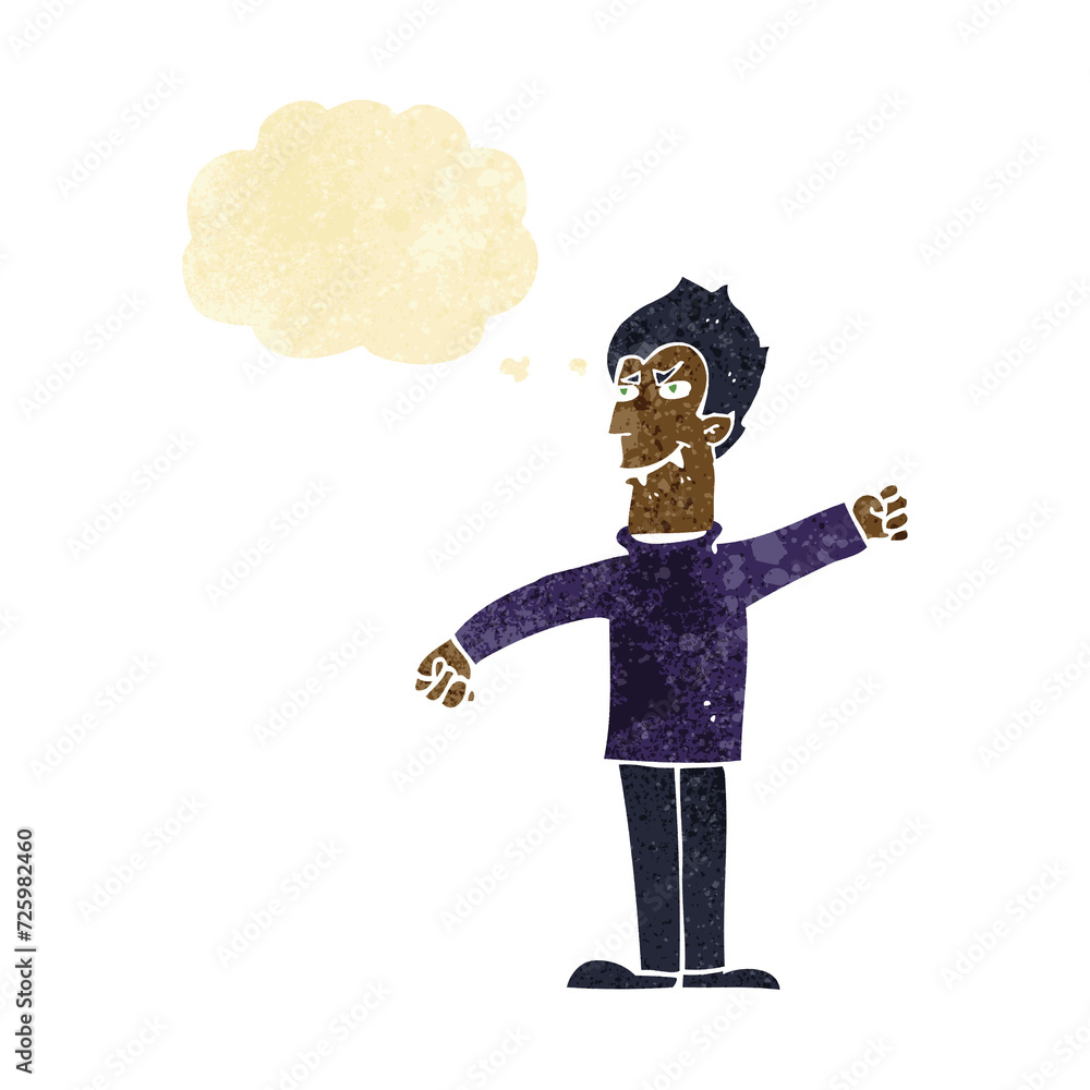 cartoon vampire man with thought bubble cartoon vampire man with thought bubble