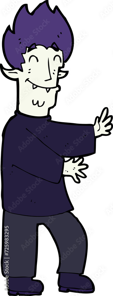 cartoon excited vampire