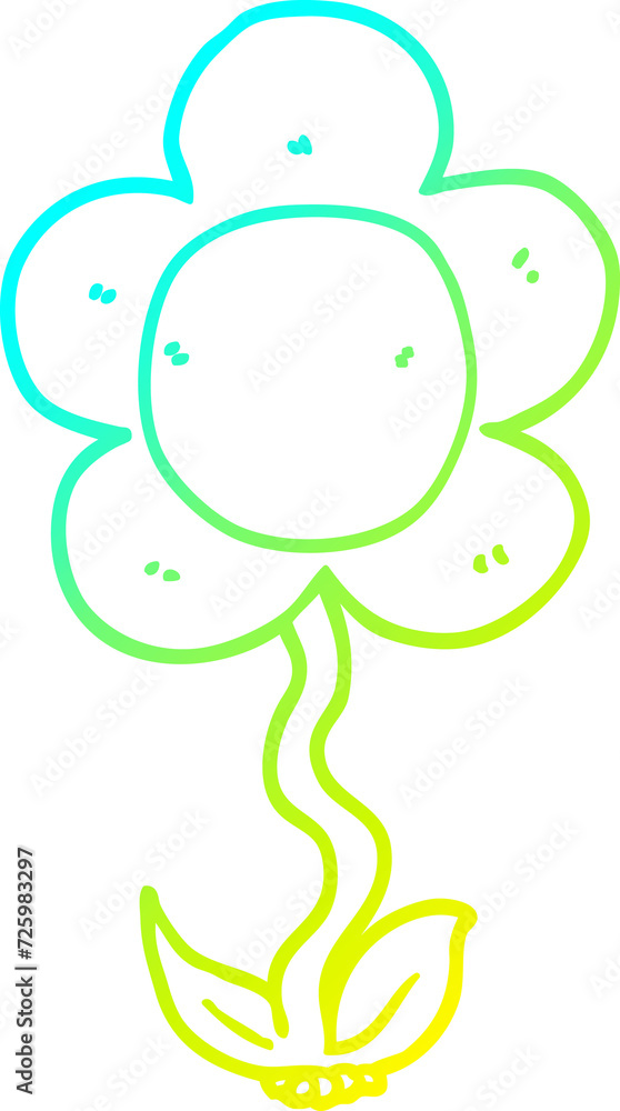 cold gradient line drawing cartoon flower cold gradient line drawing cartoon flower