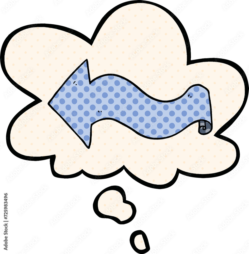 cartoon arrow and thought bubble in comic book style cartoon arrow and thought bubble in comic book style