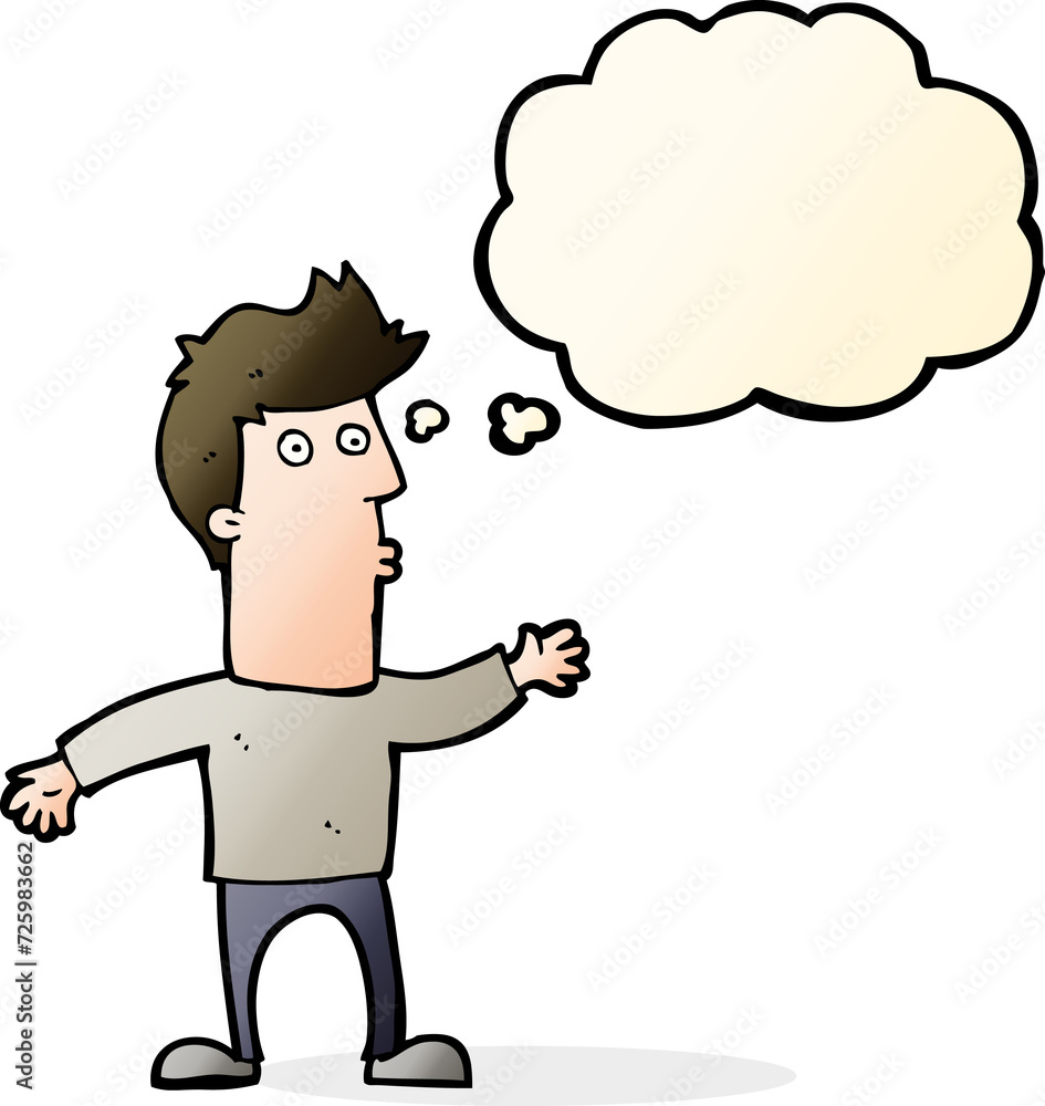 cartoon surprised man with thought bubble cartoon surprised man with thought bubble