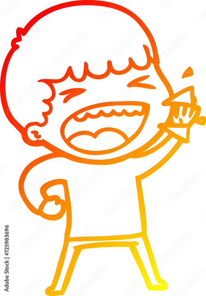 warm gradient line drawing cartoon laughing man warm gradient line drawing cartoon laughing man