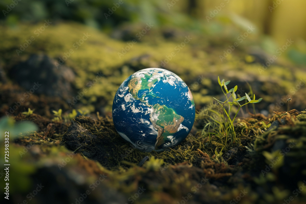 Breathtaking view of Earth from space with visible sun. Generative AI. Breathtaking view of Earth from space with visible sun. Generative AI.