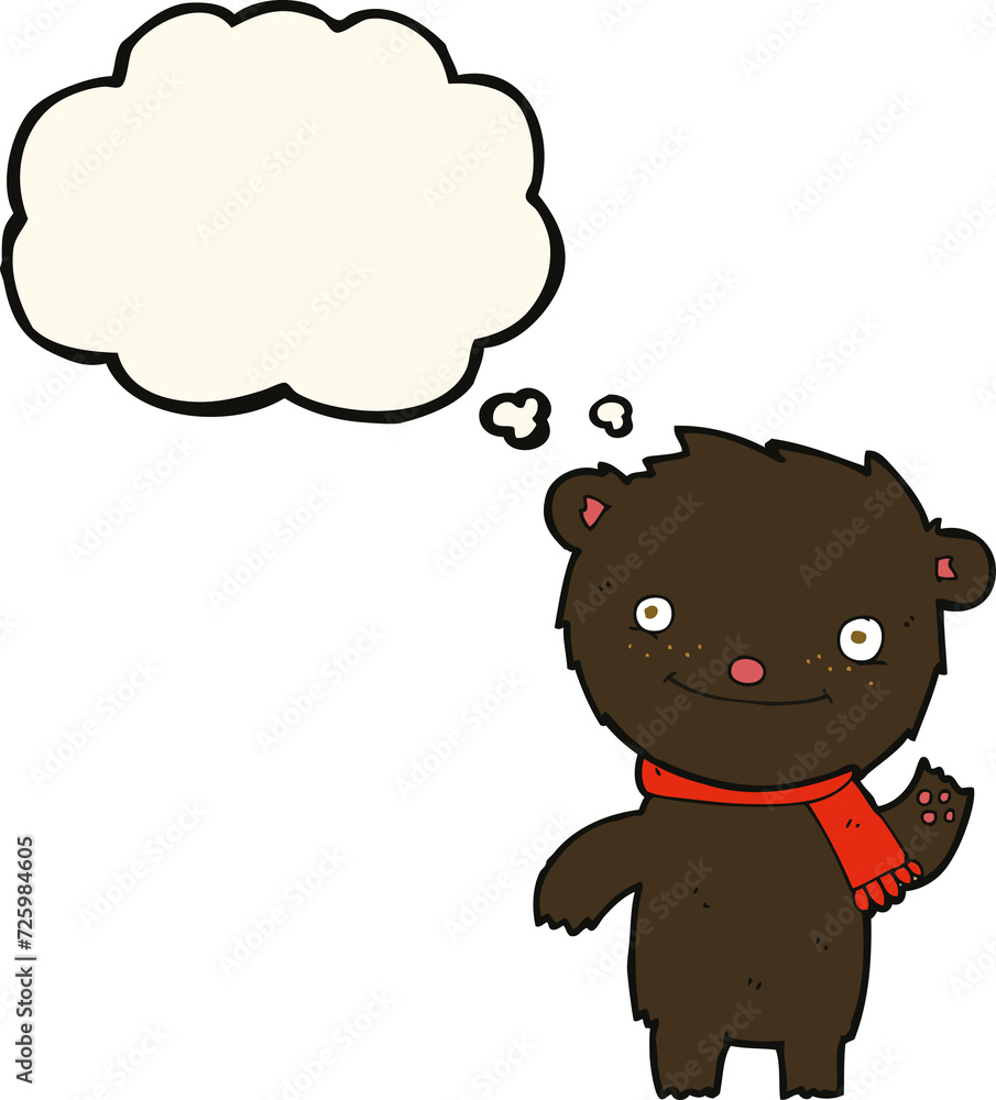 cartoon cute black bear with thought bubble cartoon cute black bear with thought bubble