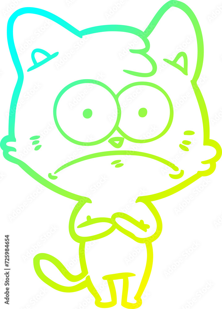 cold gradient line drawing cartoon nervous cat cold gradient line drawing cartoon nervous cat