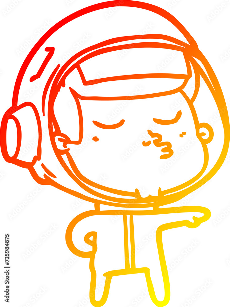 warm gradient line drawing cartoon confident astronaut warm gradient line drawing cartoon confident astronaut