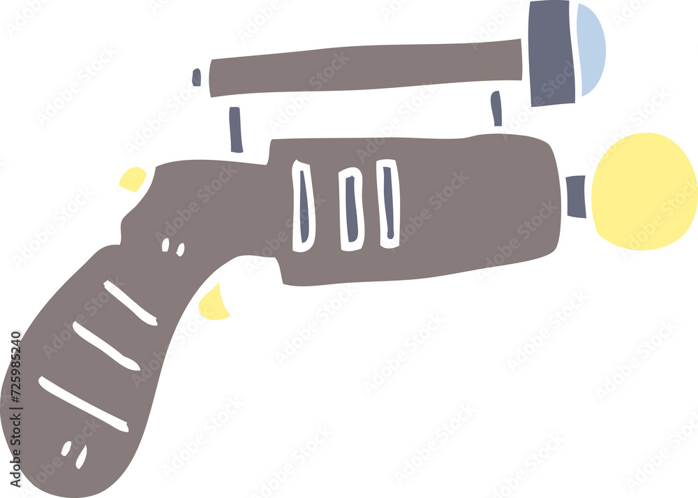 flat color illustration cartoon ray gun flat color illustration cartoon ray gun